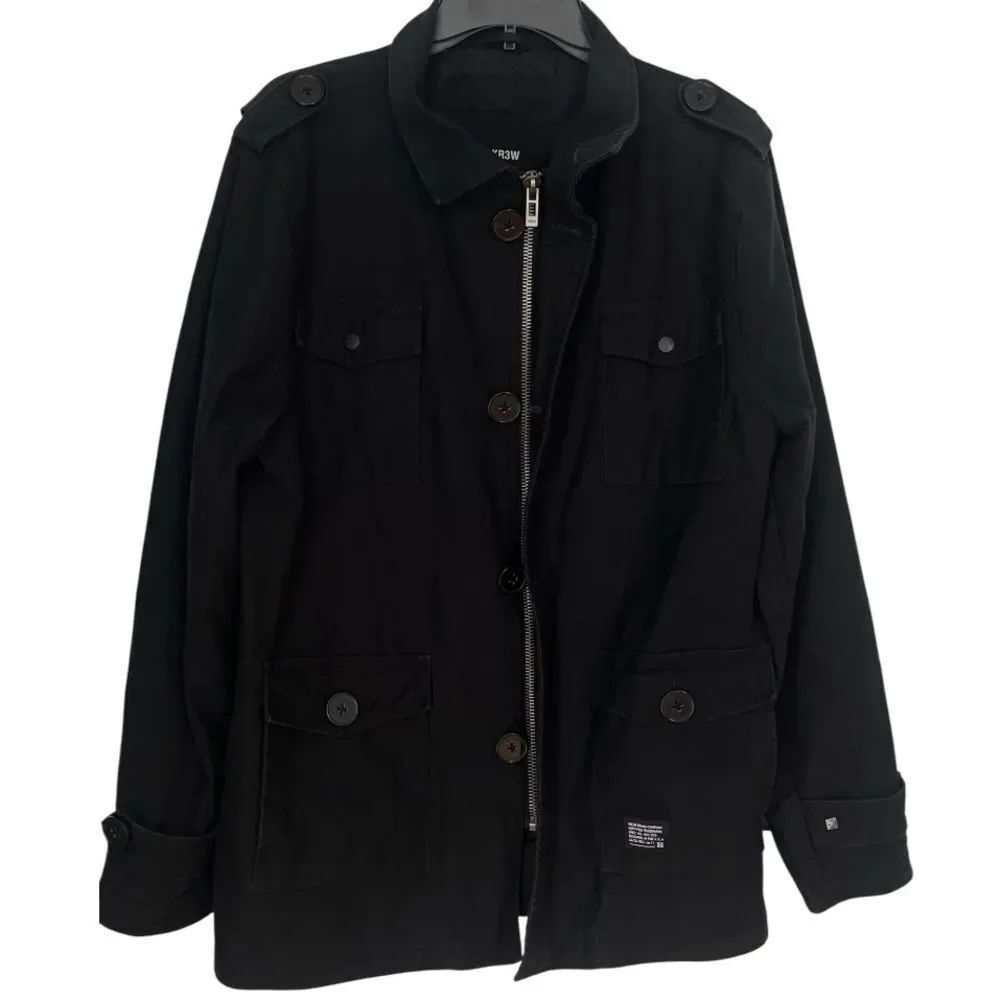KR3W Denim Men's Black Utility Jacket Sz S